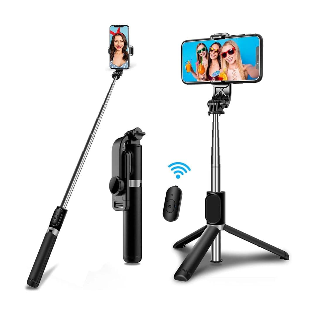 Perche Selfie Avec Trépied Bluetooth Télescopique Extensible pour Téléphone