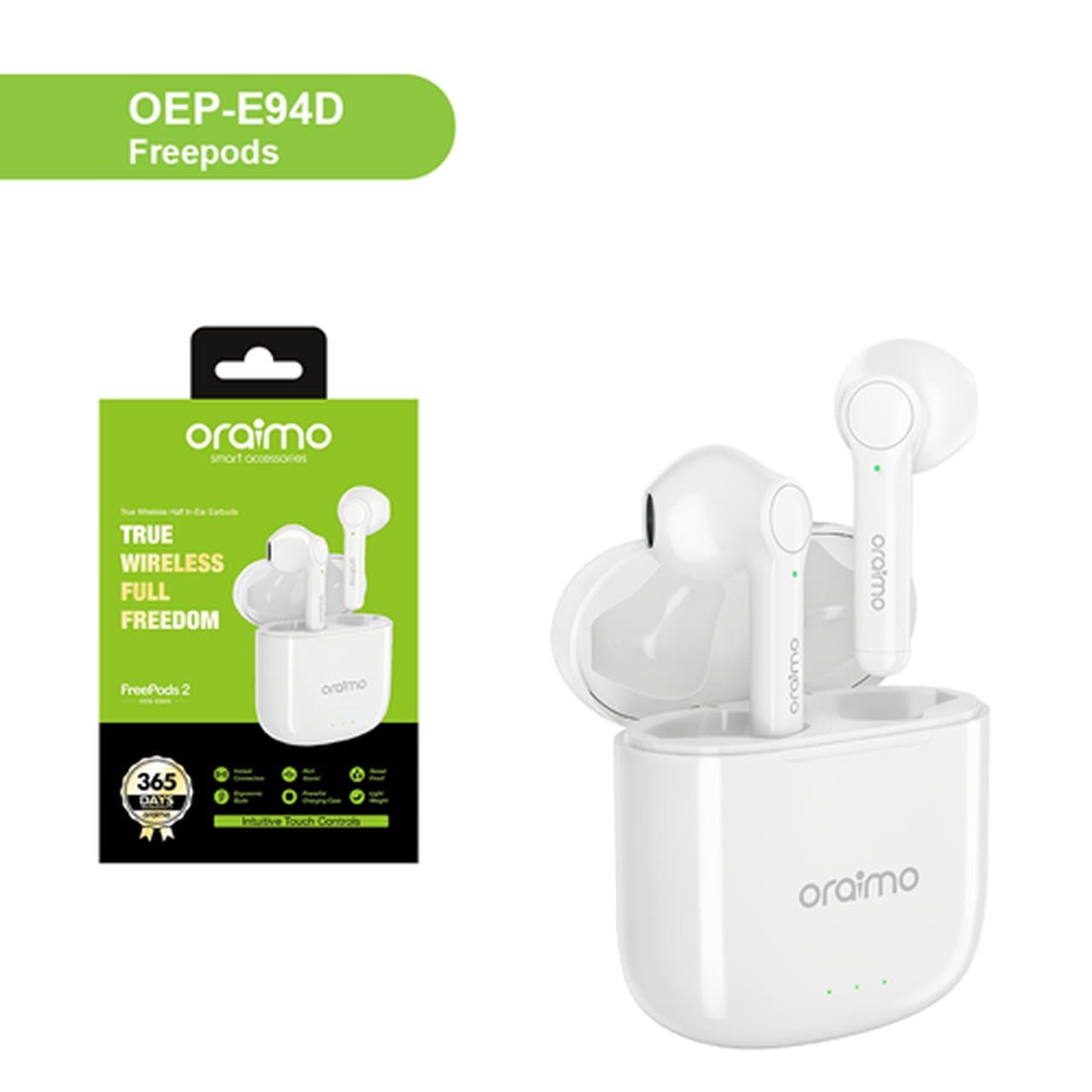 Ecouteur Bluetooth sans Fil FreePods 2 True ORAIMO Blanc